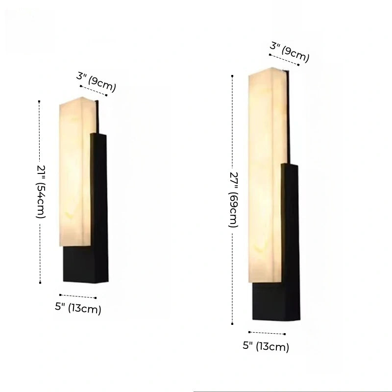 Outdoor Minimalist Alabaster LED Wall Sconce, Waterproof