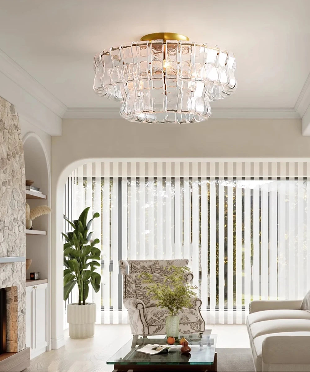 Juliet Multi-Tier Crystal Flush Mounts Chandelier