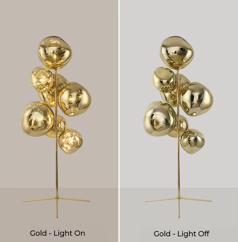 Tambora Lava Floor Lamp with Low-Profile Tripod Base
