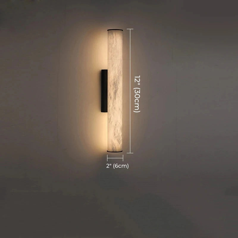 Daphne Laurel Tube Alabaster Wall Sconce