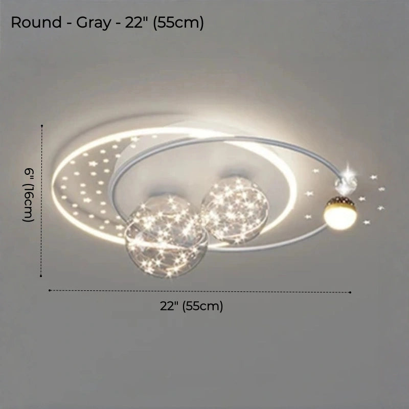 Starry Orbit Halo LED Flush Mount Light