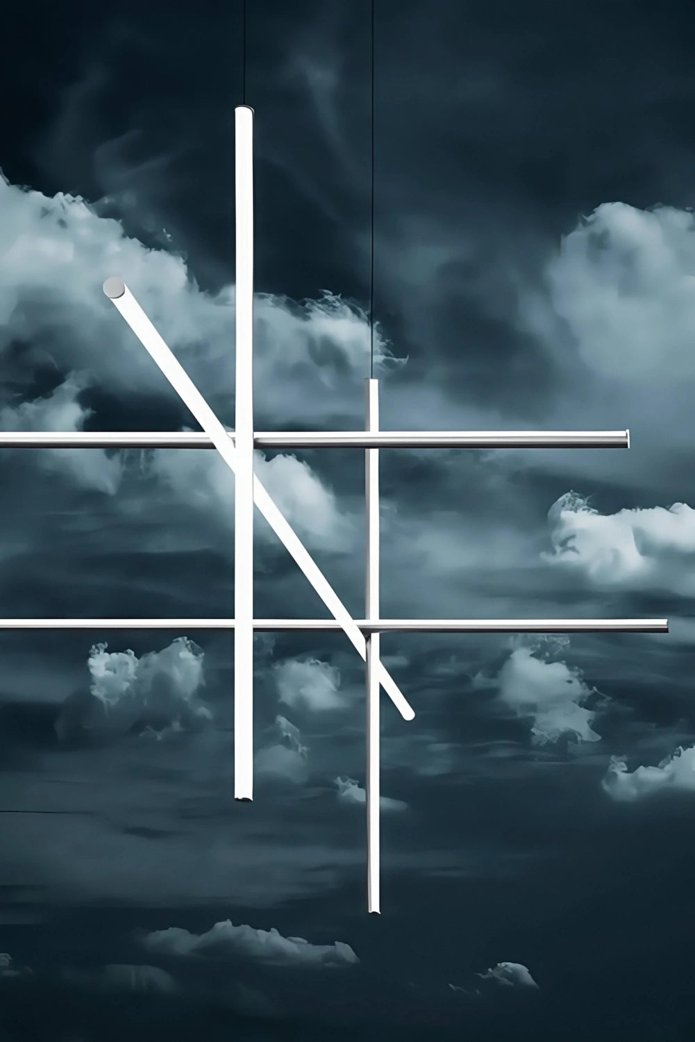 Minimalist Modular Aluminum Tube LED Chandelier