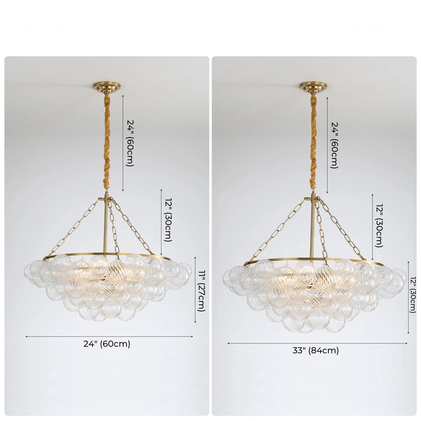 Colette Floating Bubbles 4-Tier Glass Chandelier
