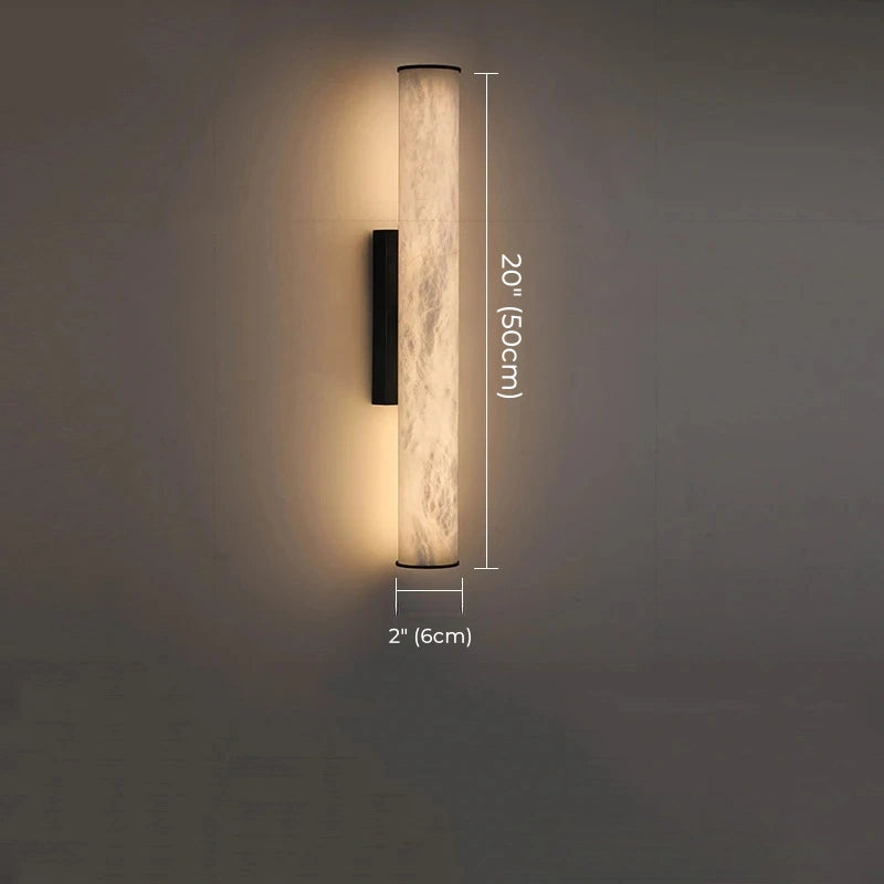 Daphne Laurel Tube Alabaster Wall Sconce