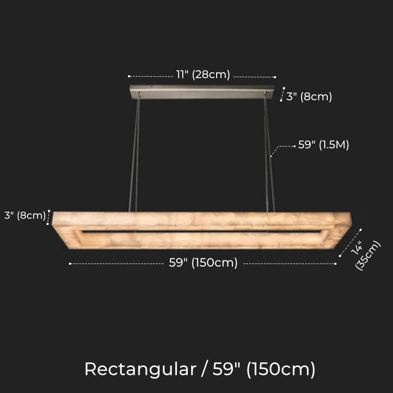 Minimalist Multi-Tier Ring Alabaster Chandelier