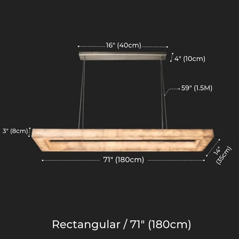 Minimalist Multi-Tier Ring Alabaster Chandelier