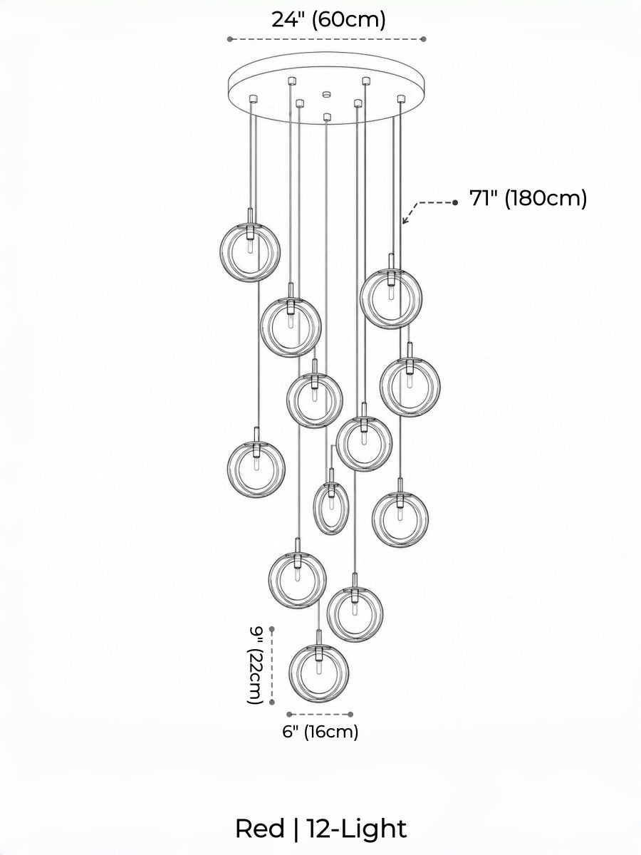 Nordic Acrylic Staircase Cluster Pendant Light