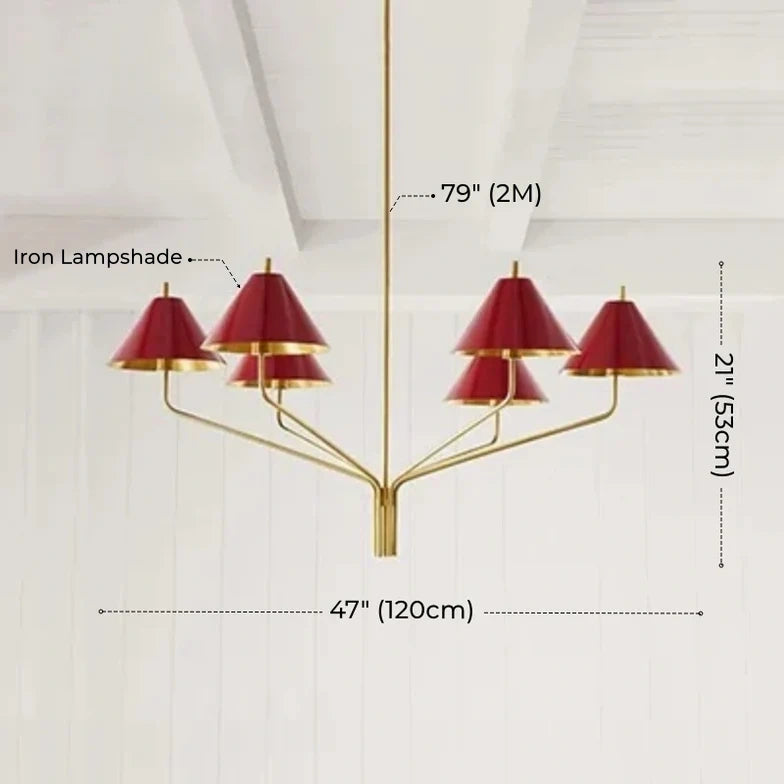 Collins Gold and Red Chandelier