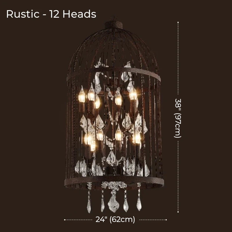 Cage Crystal Candle Chandelier