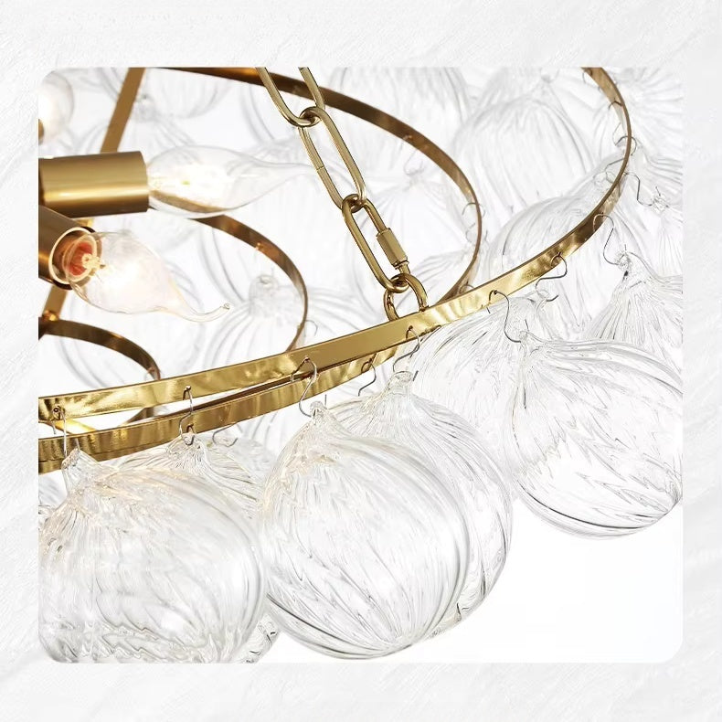 Colette Floating Bubbles 4-Tier Glass Chandelier