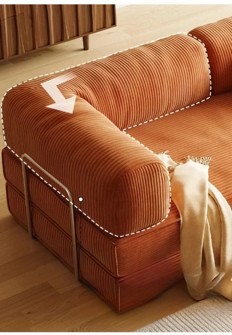 Foldable Corduroy Sofa Bed – Modern Minimalist Living Room Seating for Small Spaces
