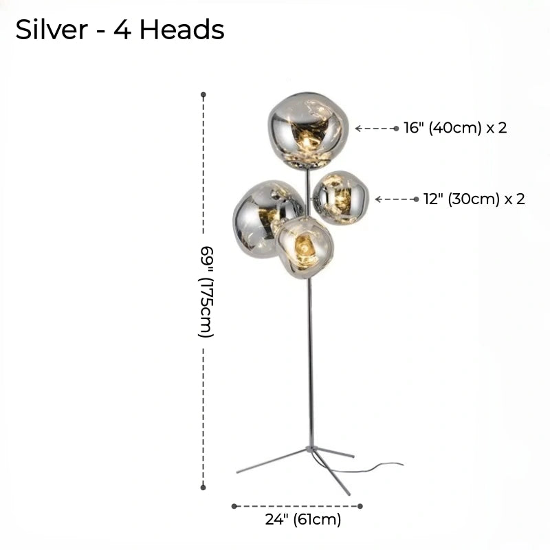 Tambora Lava Floor Lamp with Low-Profile Tripod Base
