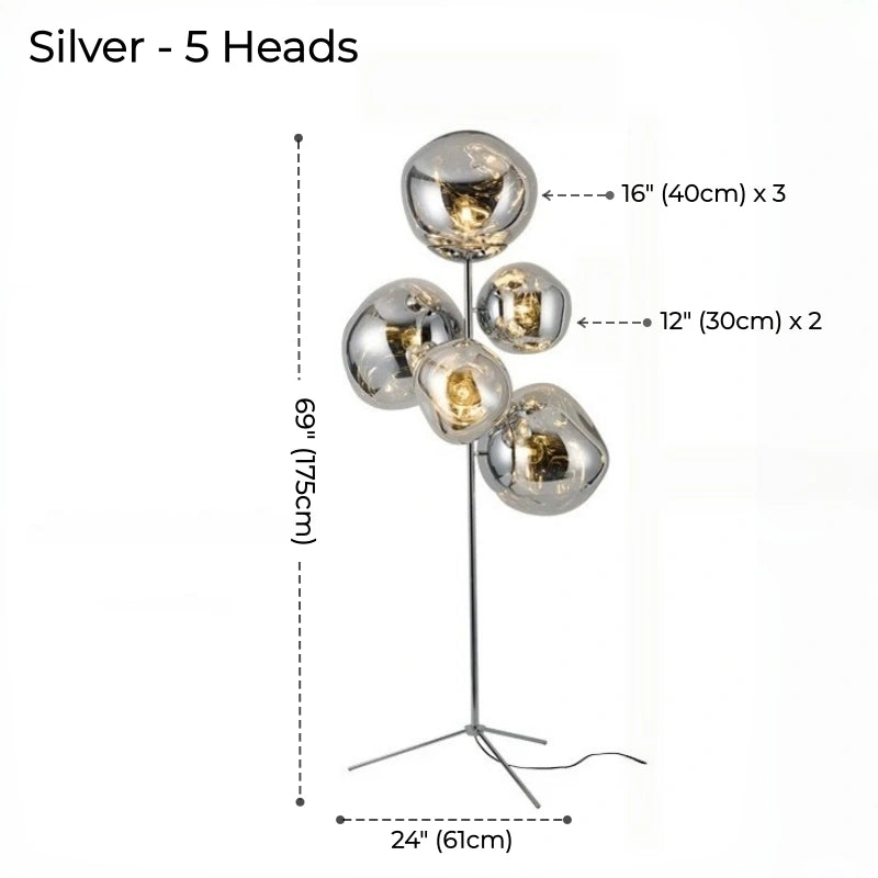 Tambora Lava Floor Lamp with Low-Profile Tripod Base