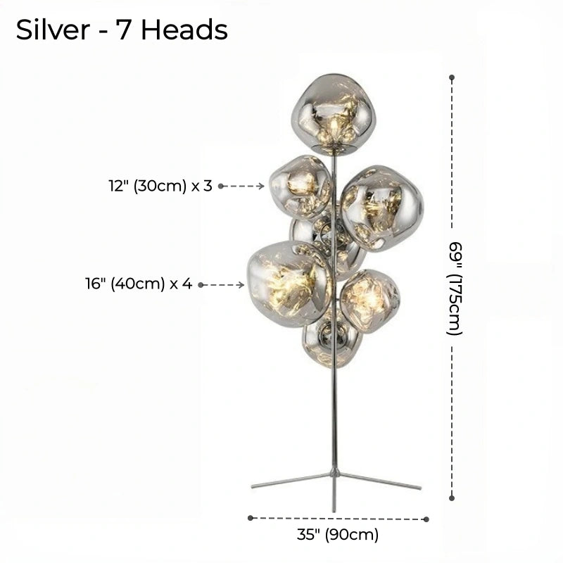 Tambora Lava Floor Lamp with Low-Profile Tripod Base