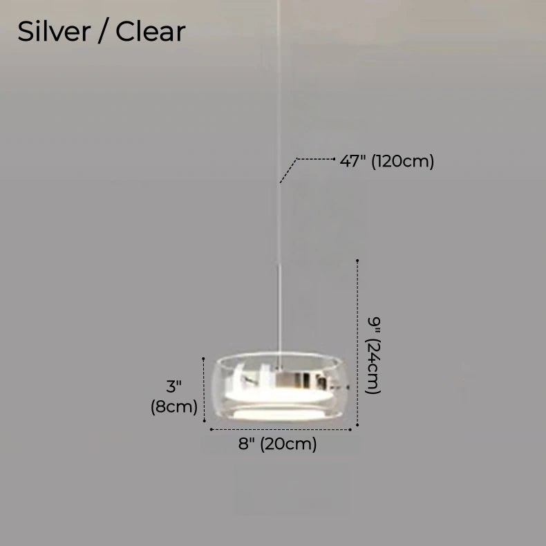 Liora Drum Glass LED Kitchen Island Pendant Light