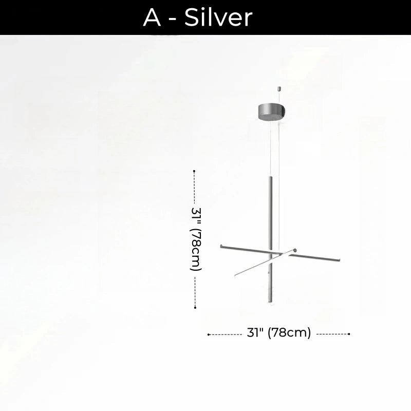 Minimalist Modular Aluminum Tube LED Chandelier