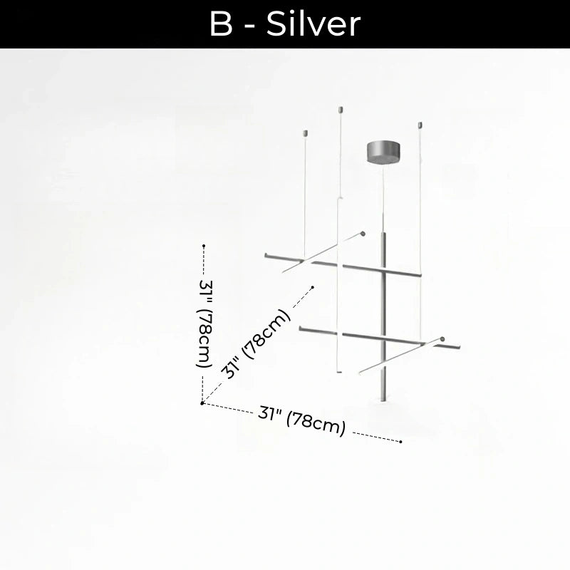 Minimalist Modular Aluminum Tube LED Chandelier