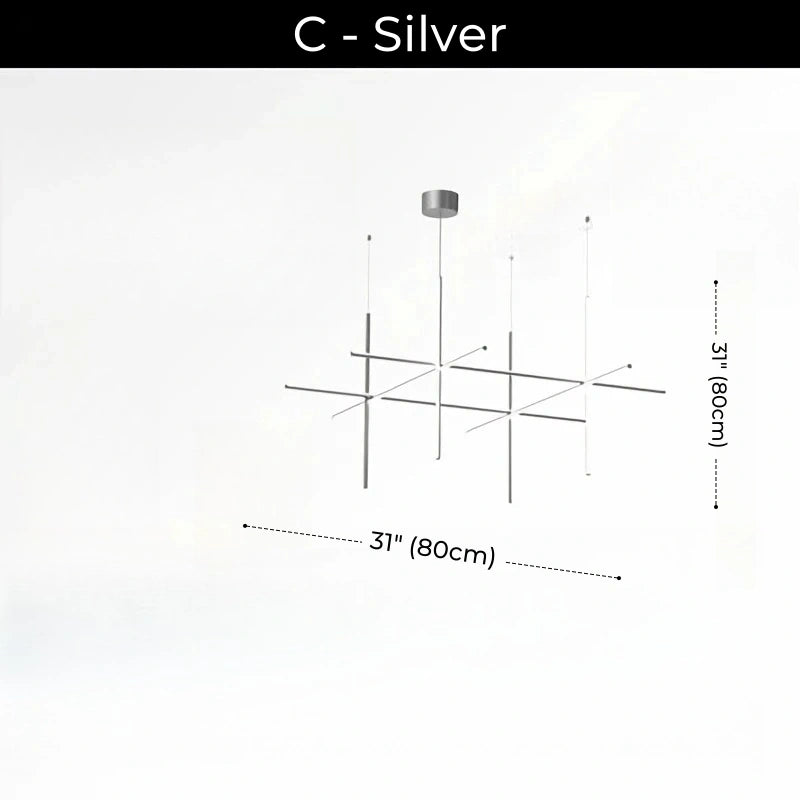 Minimalist Modular Aluminum Tube LED Chandelier
