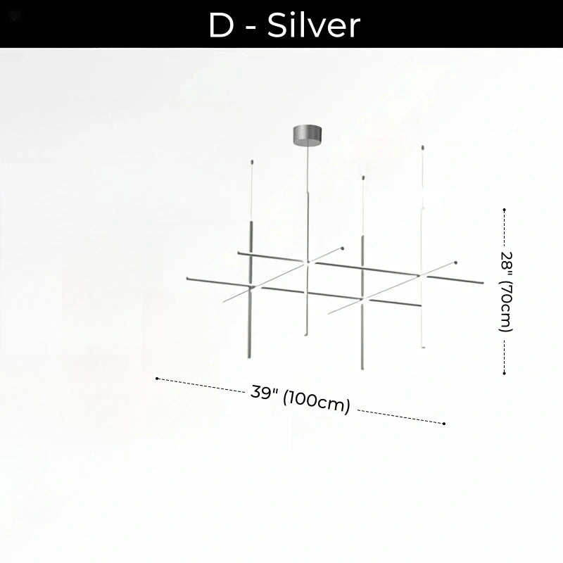 Minimalist Modular Aluminum Tube LED Chandelier