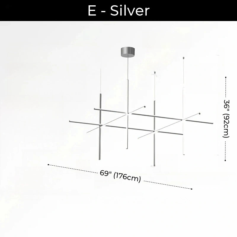 Minimalist Modular Aluminum Tube LED Chandelier