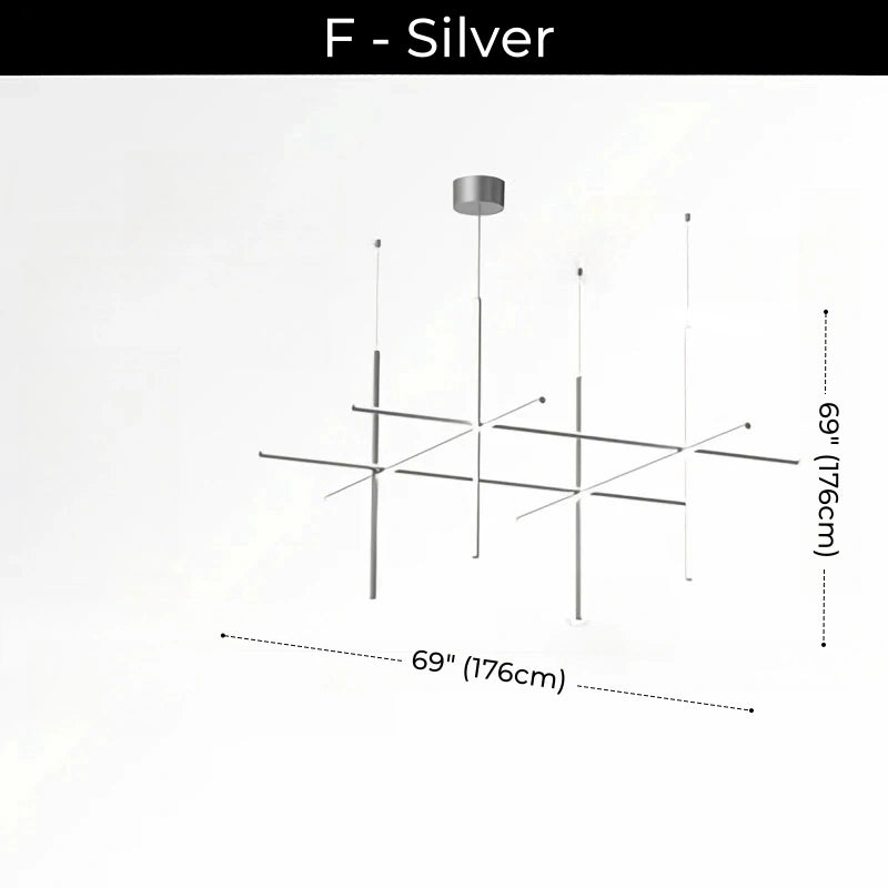 Minimalist Modular Aluminum Tube LED Chandelier
