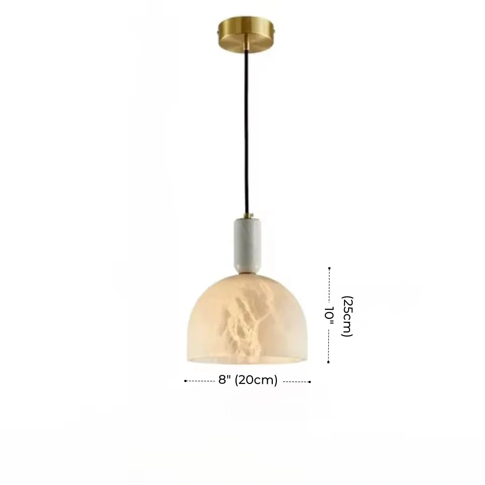Luna Dome Alabaster Pendant Light