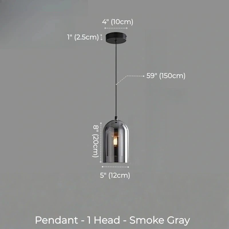Scandinavian Dome Glass Pendant Light