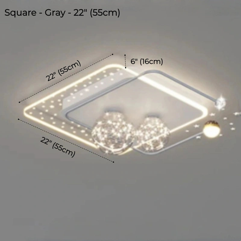 Starry Orbit Halo LED Flush Mount Light
