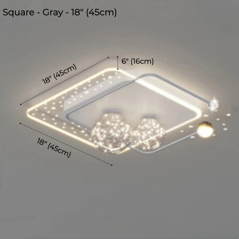 Starry Orbit Halo LED Flush Mount Light