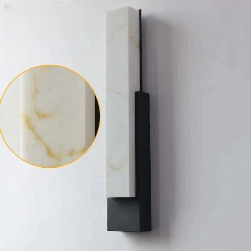 Outdoor Minimalist Alabaster LED Wall Sconce, Waterproof