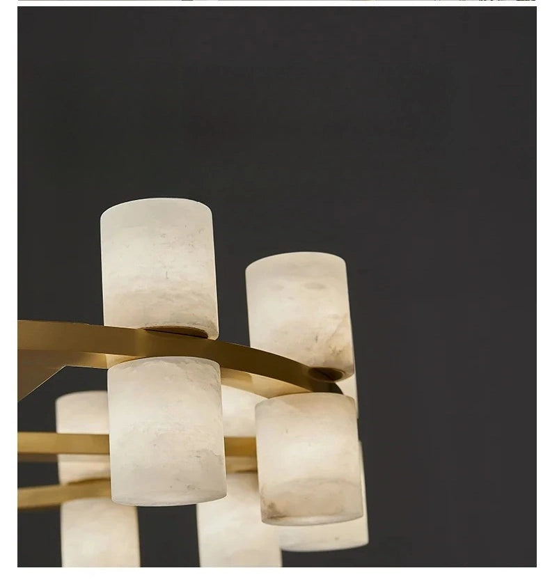 Grand Alabaster Cylinder LED Chandelier