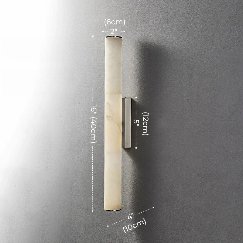 Daphne Laurel Tube Alabaster Wall Sconce