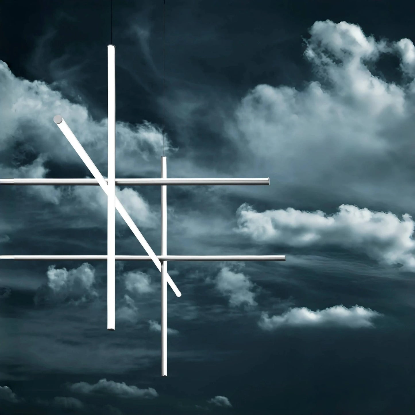 Minimalist Modular Aluminum Tube LED Chandelier