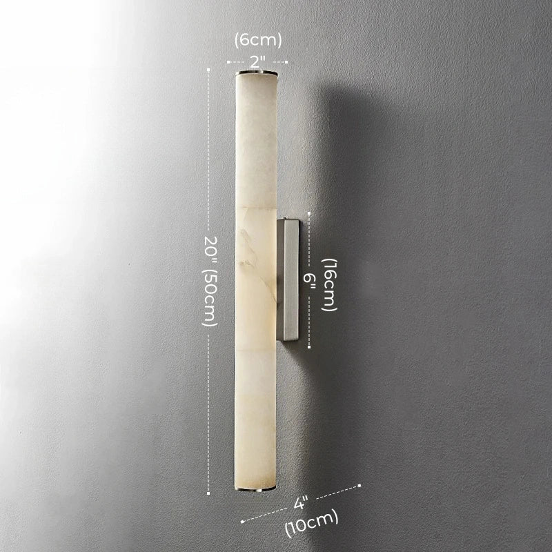 Daphne Laurel Tube Alabaster Wall Sconce