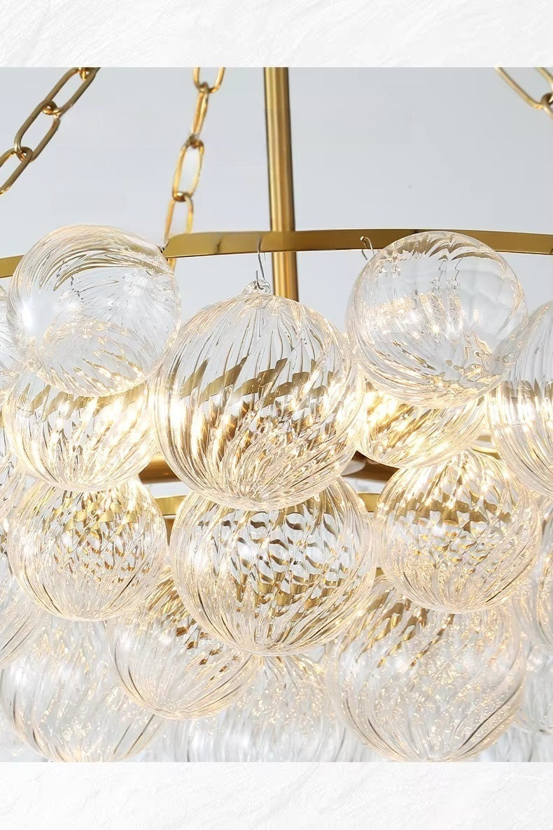 Colette Floating Bubbles 4-Tier Glass Chandelier