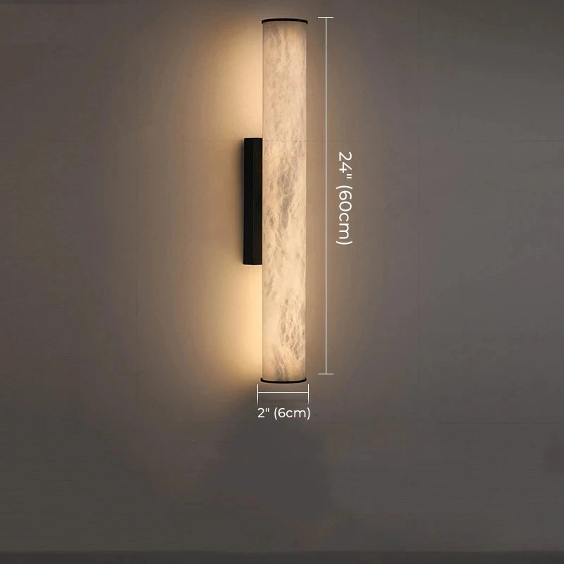 Daphne Laurel Tube Alabaster Wall Sconce