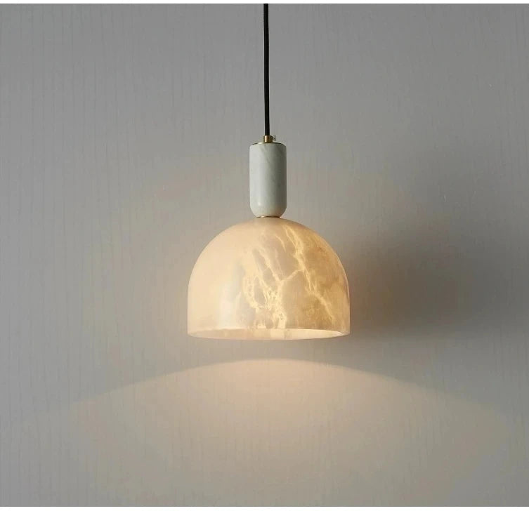Luna Dome Alabaster Pendant Light