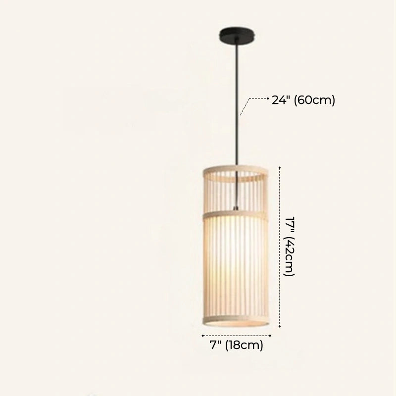 Moderne Pendelleuchte aus Bambus-Rattan, handgefertigt