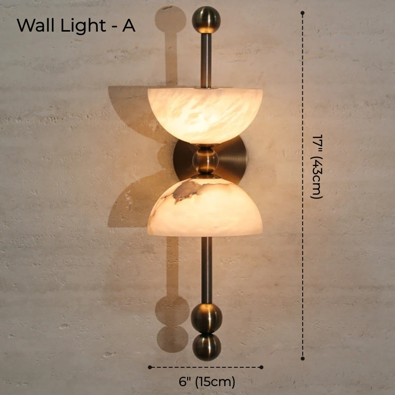 Celeste Double Dome Alabaster Pendant Light
