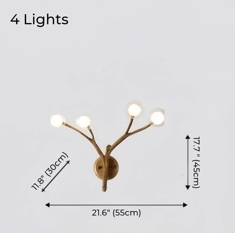 Appliques murales modernes et rustiques en forme de branches d'arbre 