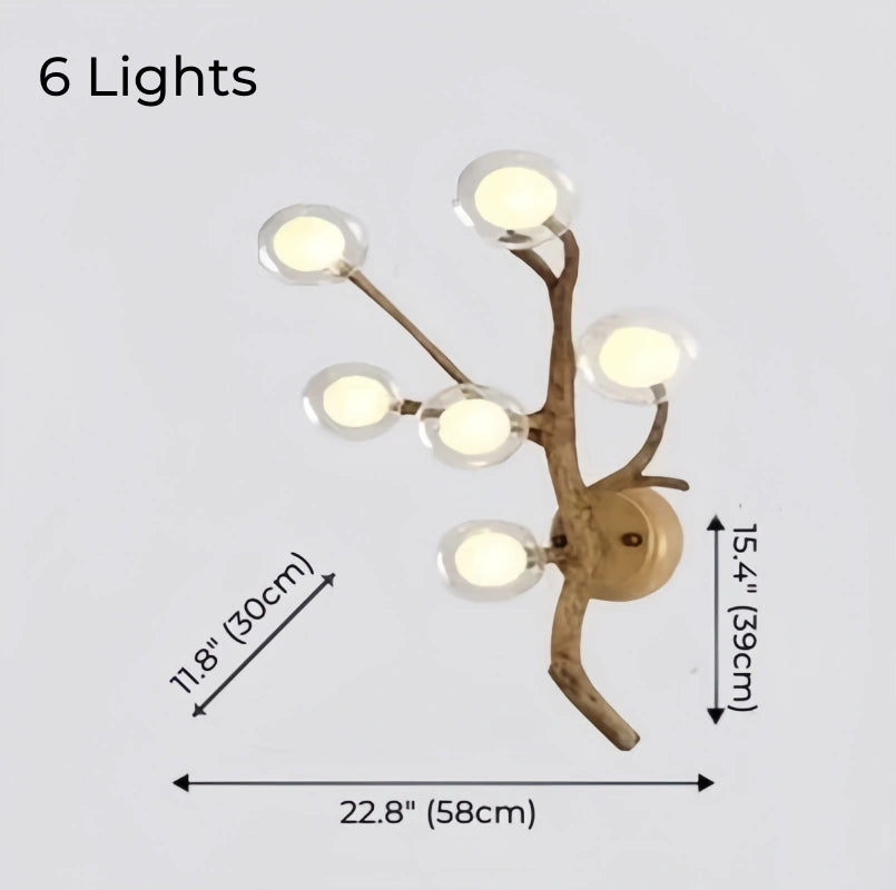 Appliques murales modernes et rustiques en forme de branches d'arbre 