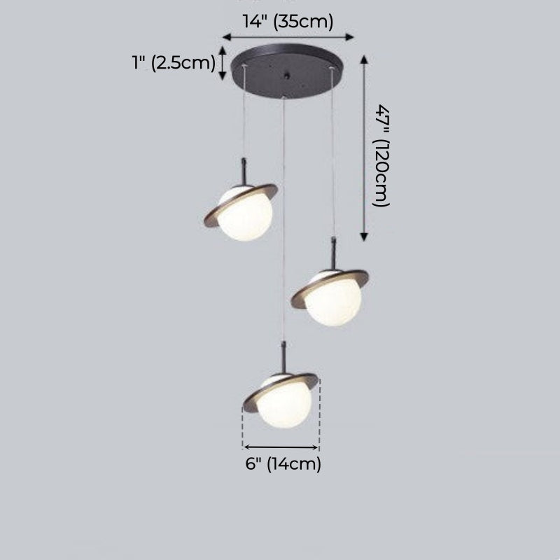 Nordic Planet Wood Pendant Light