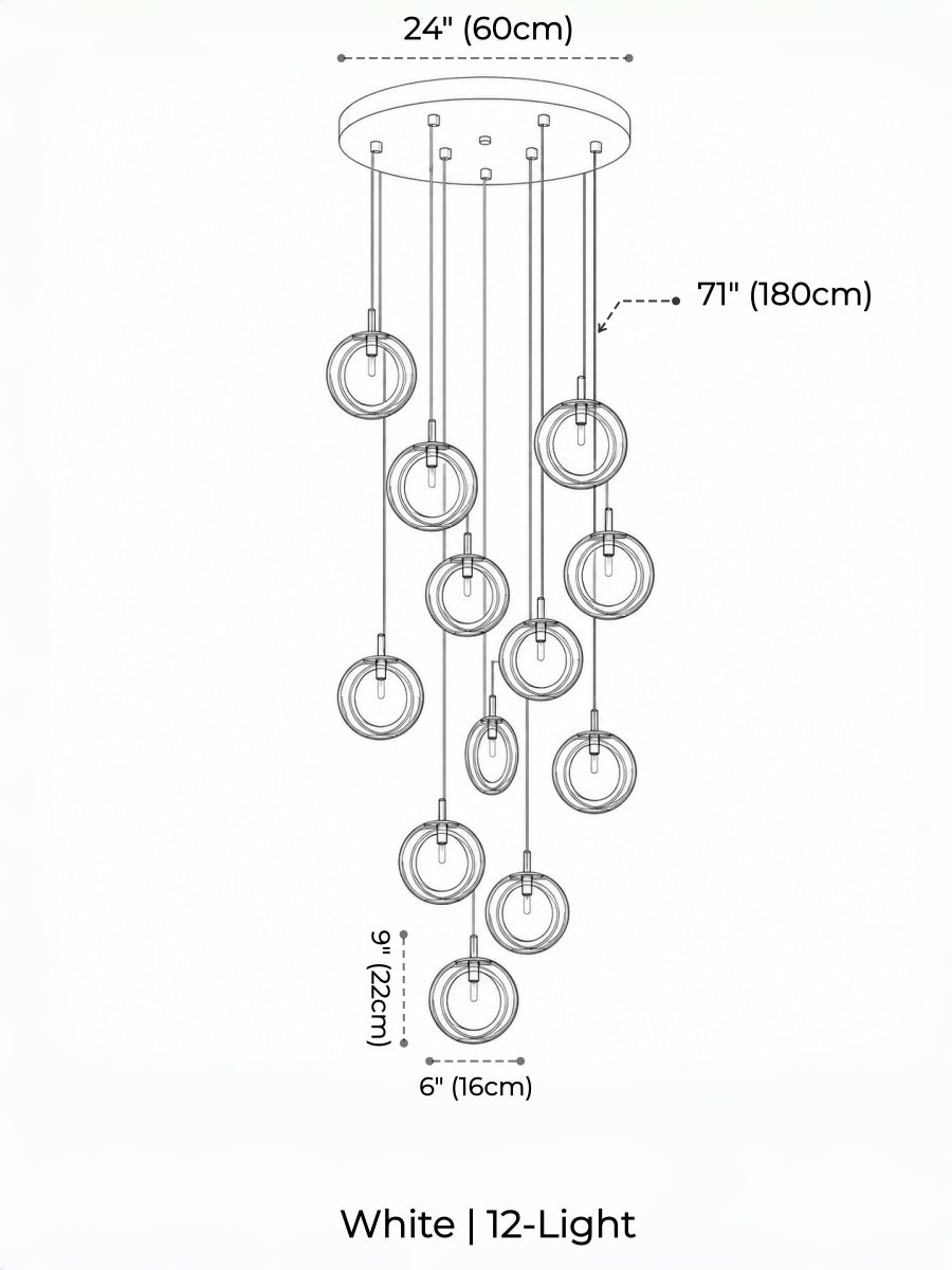 Nordic Acrylic Staircase Cluster Pendant Light