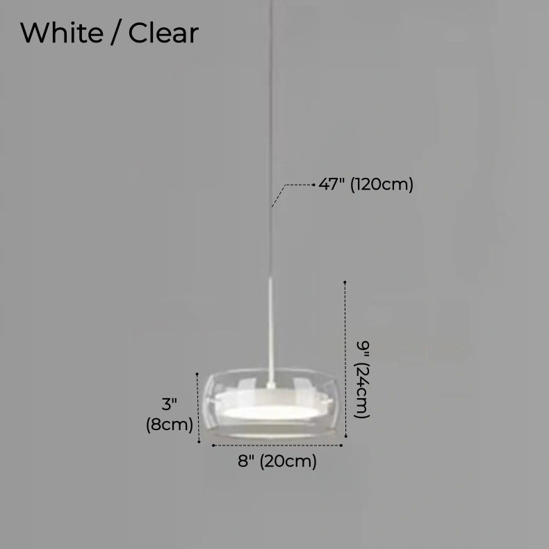 Liora Drum Glass LED Kitchen Island Pendant Light