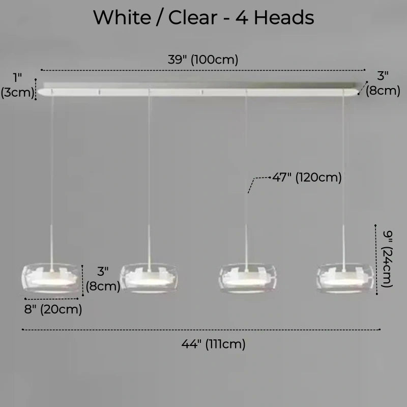 Liora Drum Glass LED Kitchen Island Pendant Light