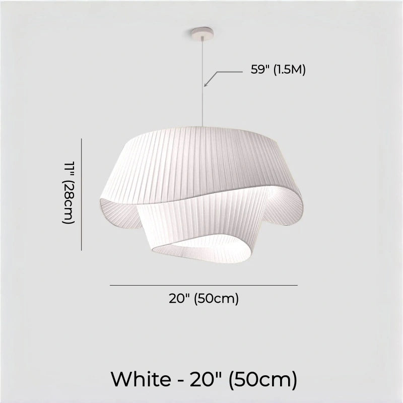 Double-Layer Pleated Fabric Pendant Light