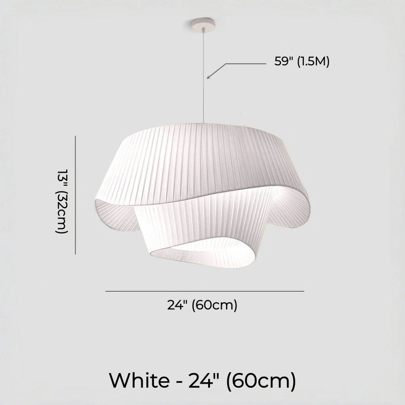 Double-Layer Pleated Fabric Pendant Light