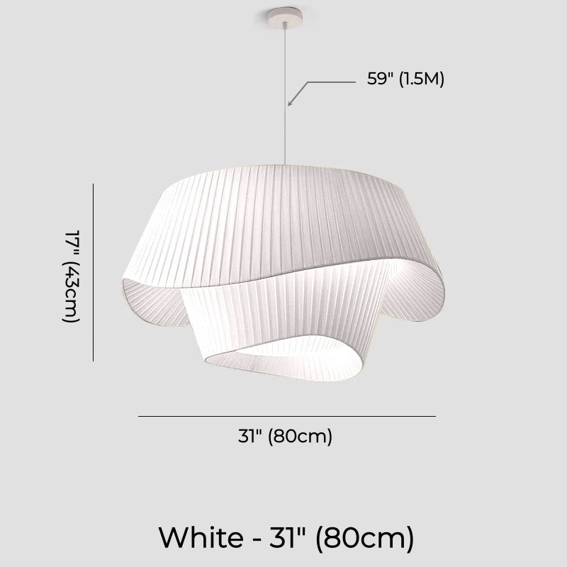 Double-Layer Pleated Fabric Pendant Light