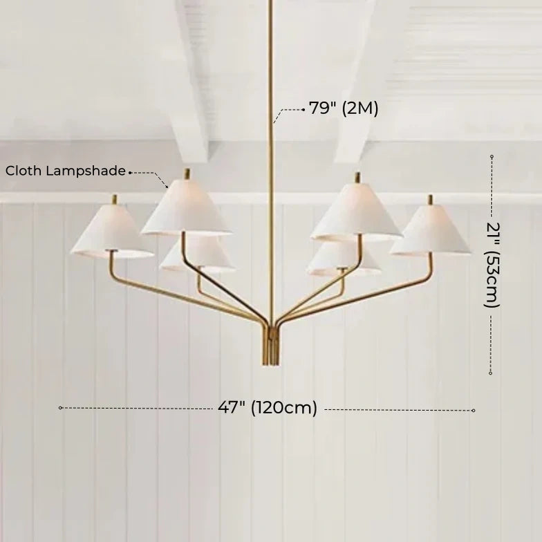 Collins Gold and Red Chandelier