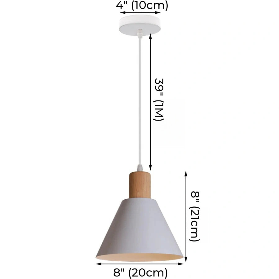 Wood Conical Island Pendant Light